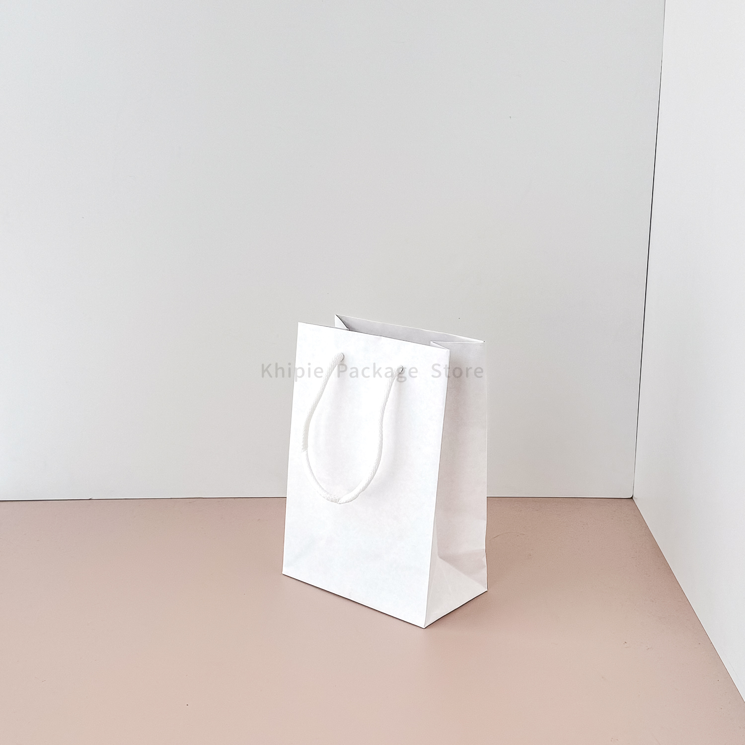 棉繩牛皮提袋｜8K｜白色