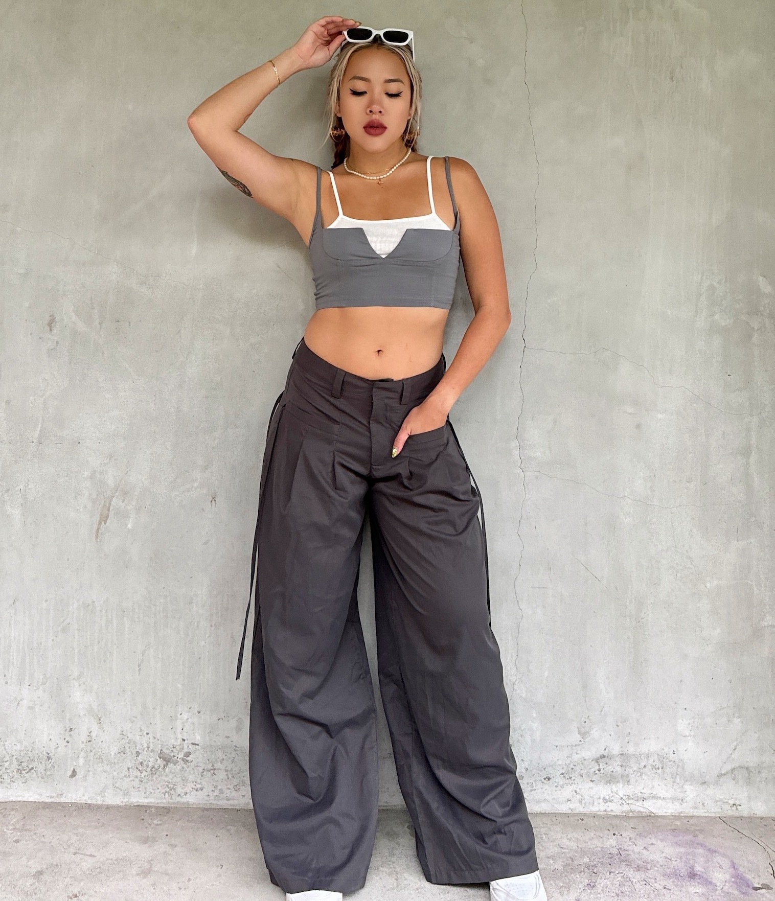 假兩件式灰白背心