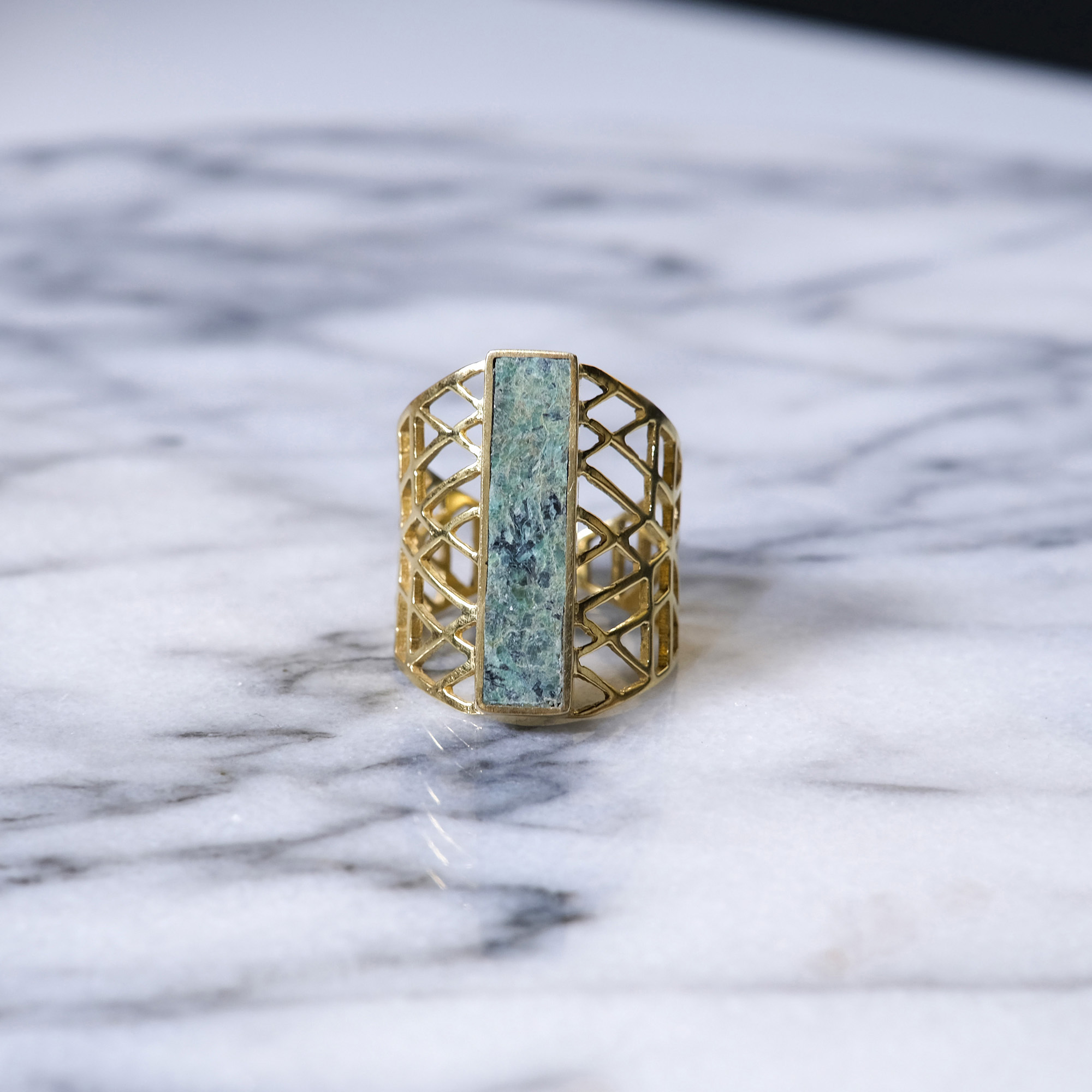 伊斯蘭金工｜Jali Kiss Bamiyan 綠松石戒指｜阿富汗