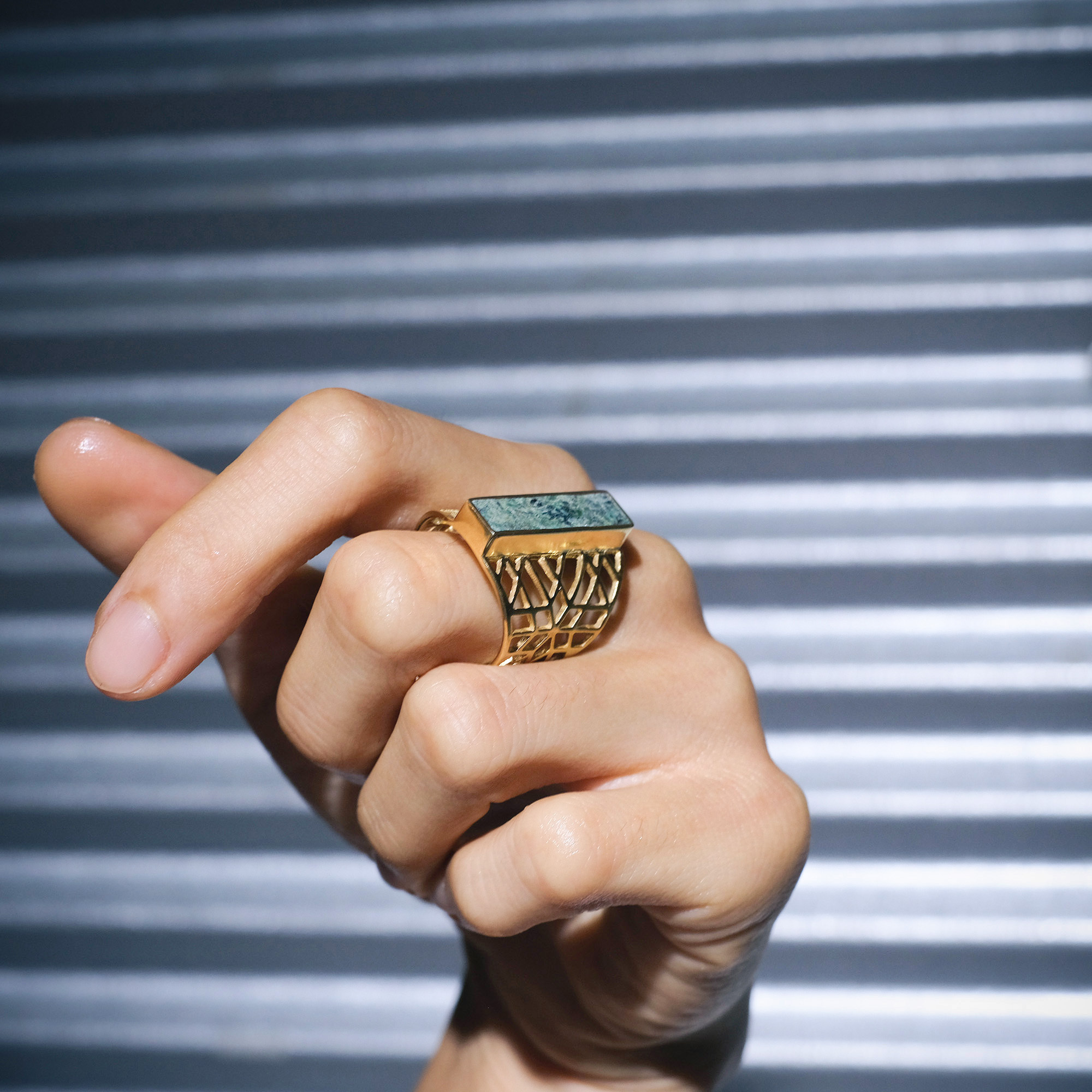 伊斯蘭金工｜Jali Kiss Bamiyan 綠松石戒指｜阿富汗