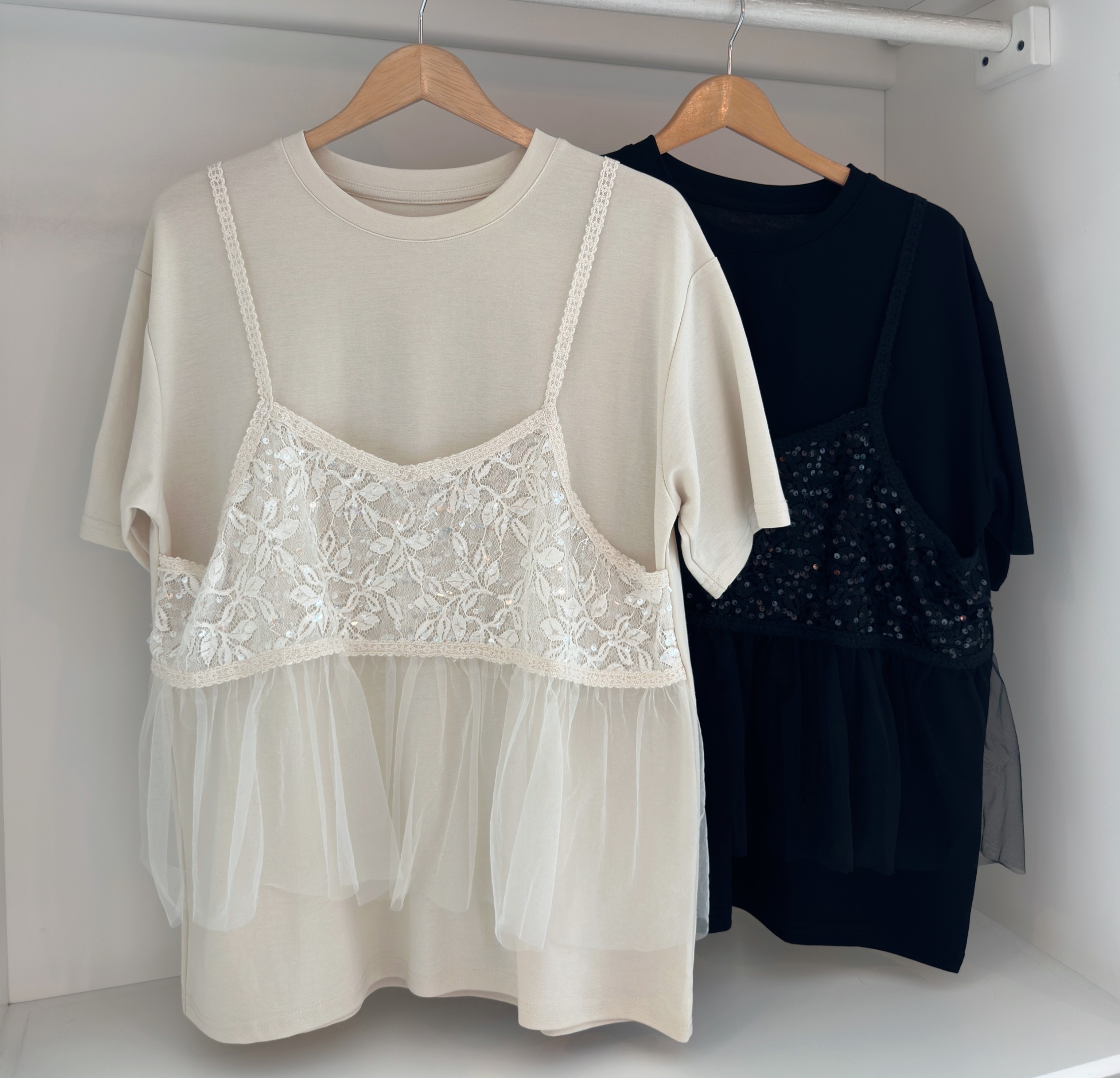 LACE OUTER OVERSIZE LONG TEE