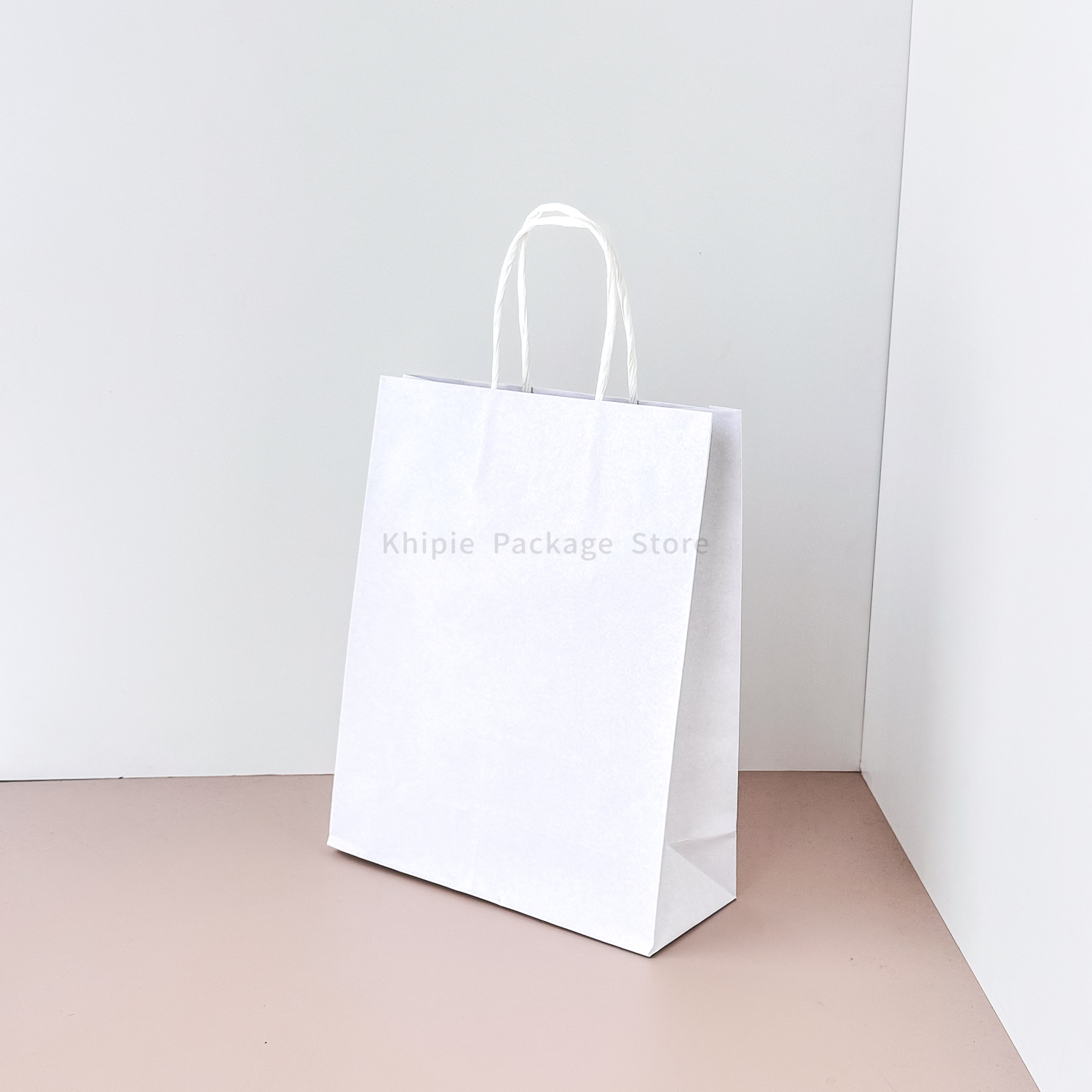 紙繩牛皮提袋｜4K｜白色