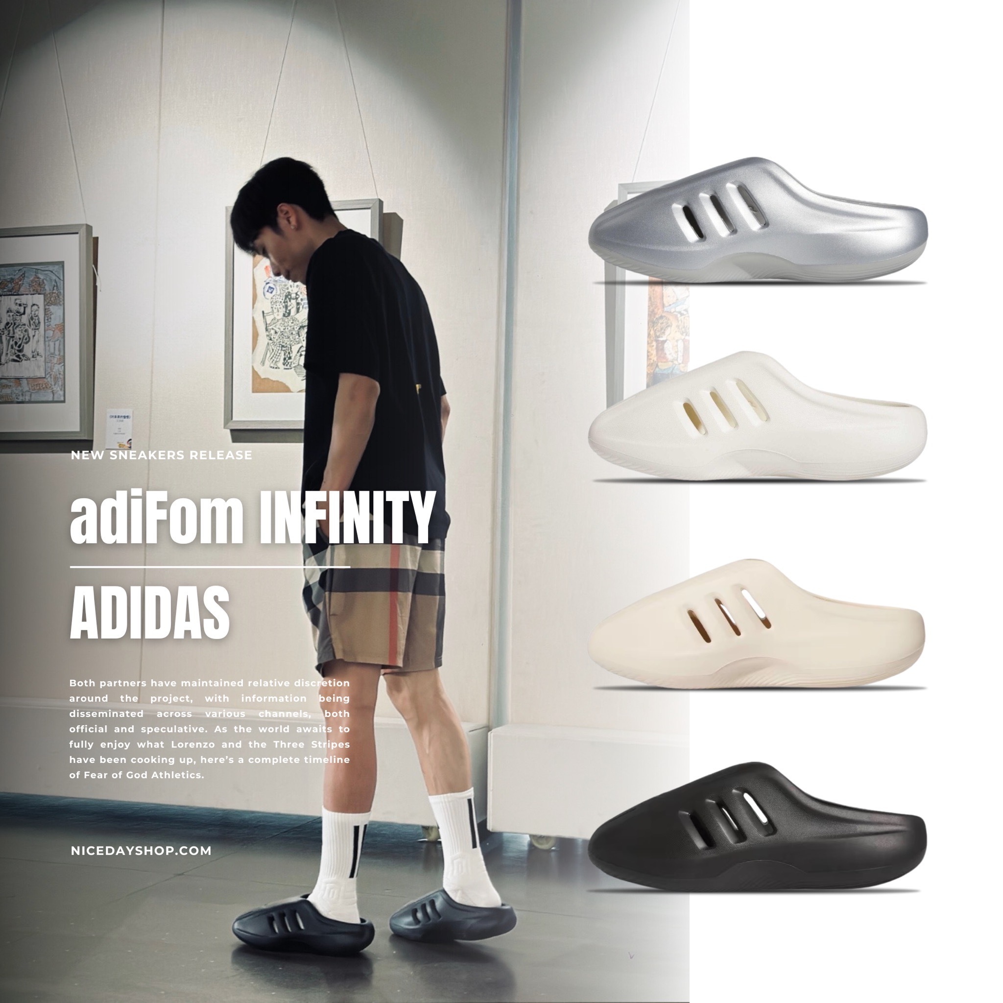 NICEDAY 代購 Adidas adiFOM Infinity 防水拖鞋 麵包包頭拖 科幻 四色 男女尺寸