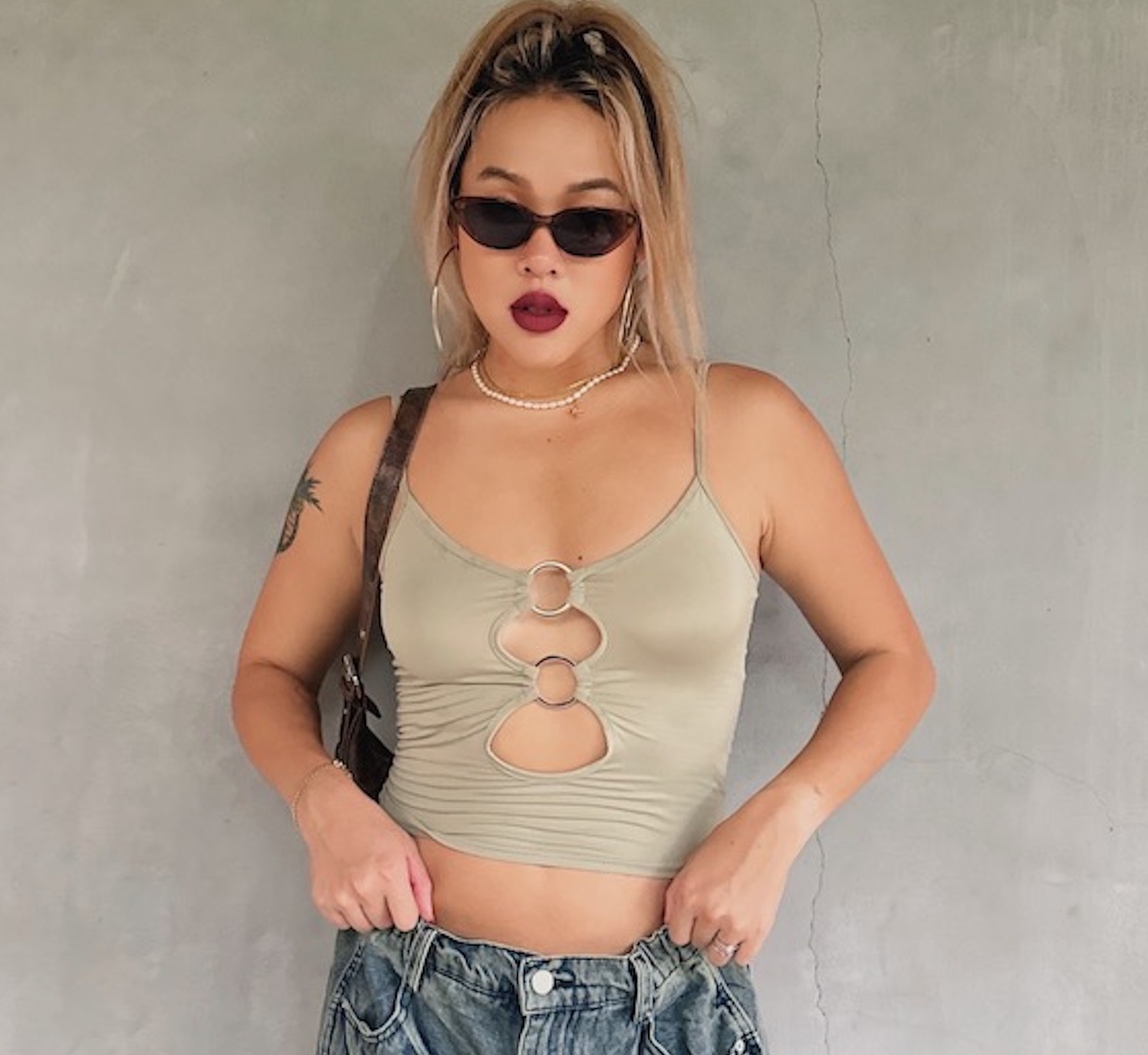 小辣銀色扣環背心 (3色)