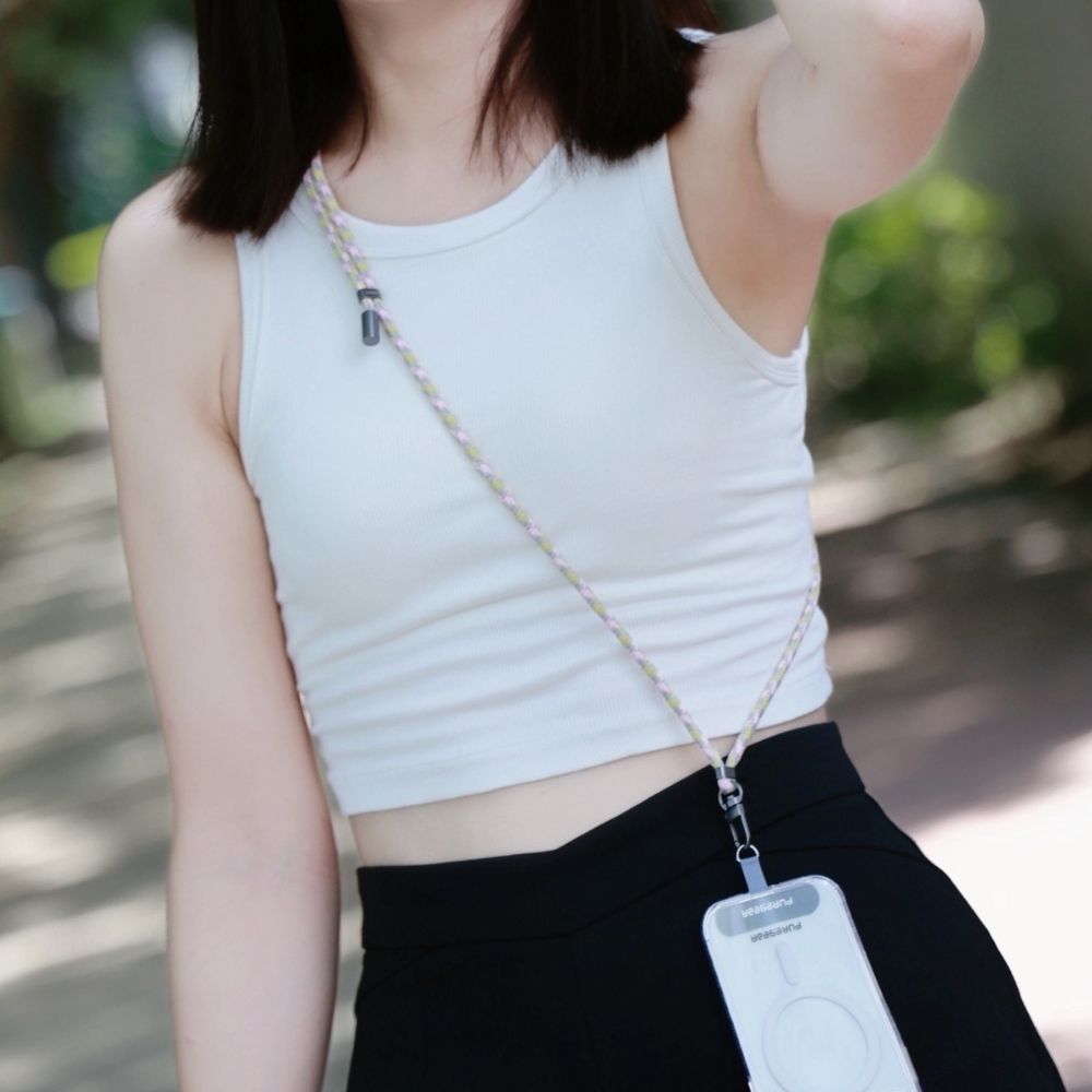 編織掛繩背帶 / (繽紛黃)