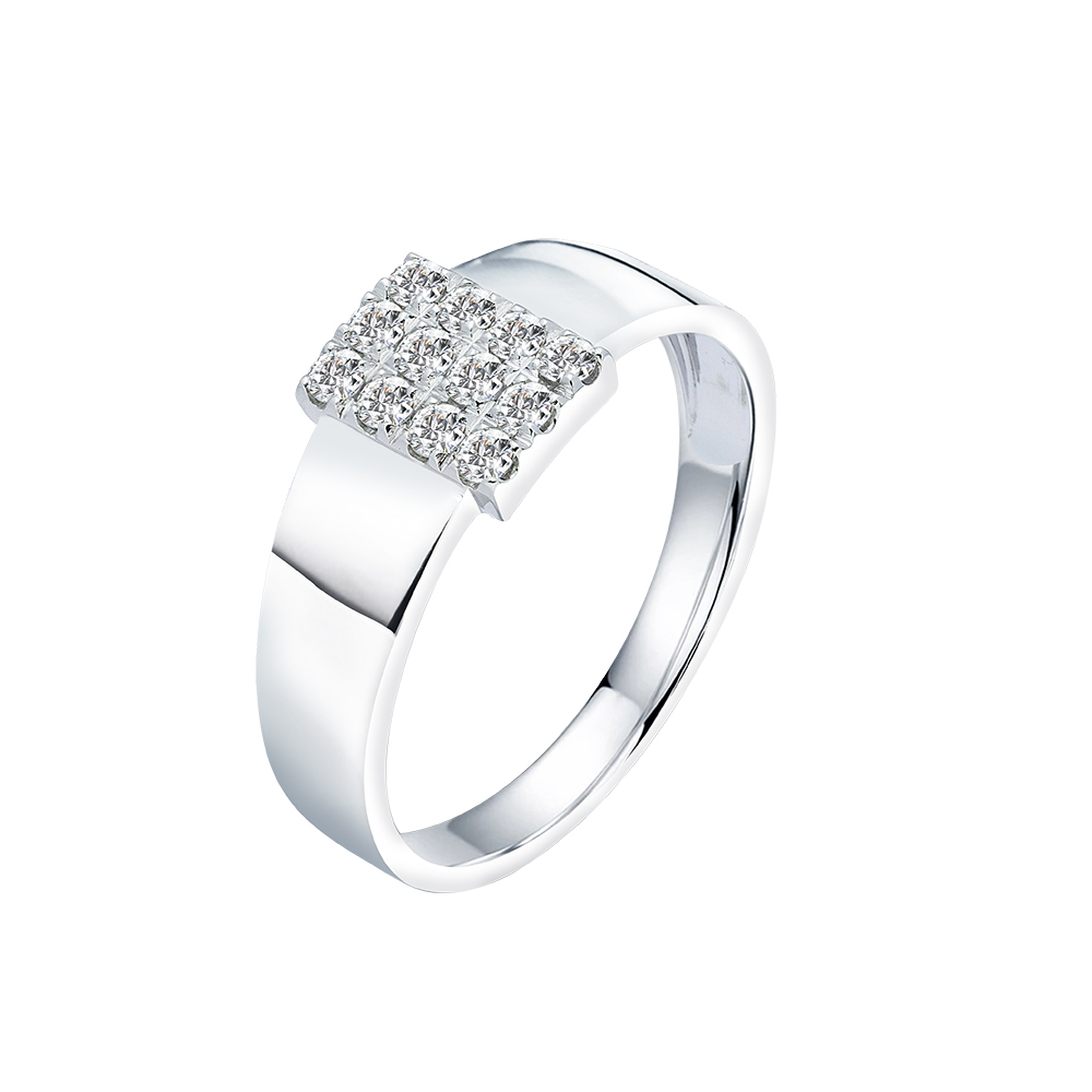 18K金 天然鑽石戒指