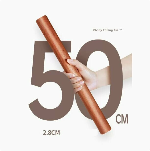 Hotly recommended ebony solid wood dumpling wrapper rolling pin (flat head 50cm)