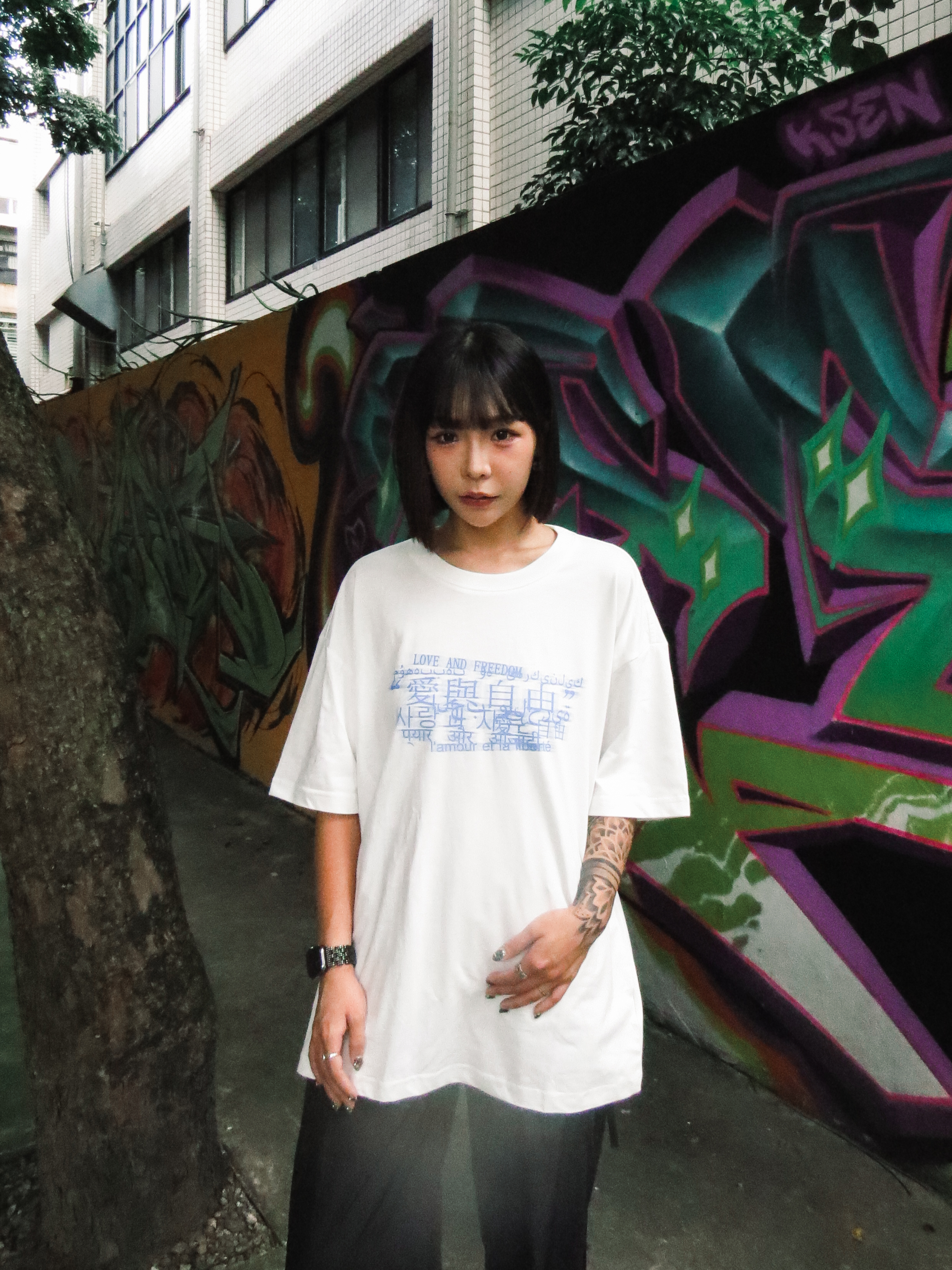 『Always_Good』愛與自由 文字 印花 短TEE