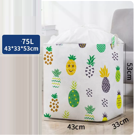 Hot recommendation (pack of 2) clothes storage bag (Colorful Pineapple 75 liters)