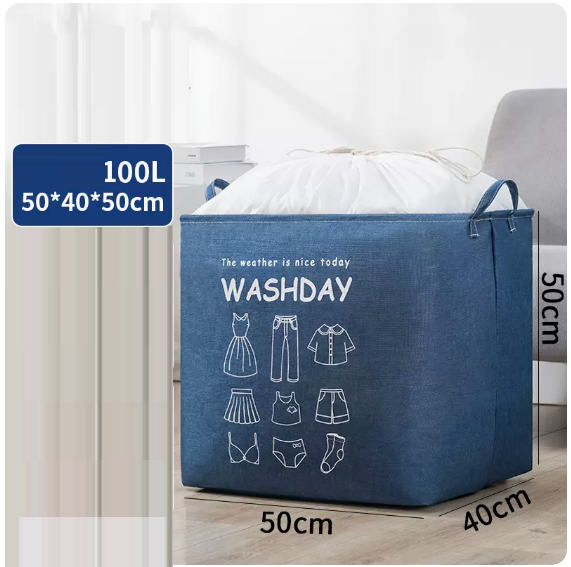 Hot recommendation (pack of 2) clothes storage bag (dark blue 100 liters)