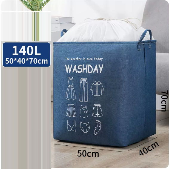 Hot recommendation (pack of 2) clothes storage bag (dark blue 140 liters)
