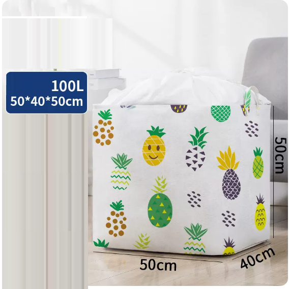 Hot recommendation (pack of 2) clothes storage bag (colorful pineapple 100 liters)