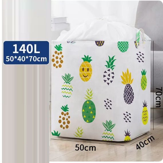 Hot recommendation (pack of 2) clothes storage bag (colorful pineapple 140 liters)