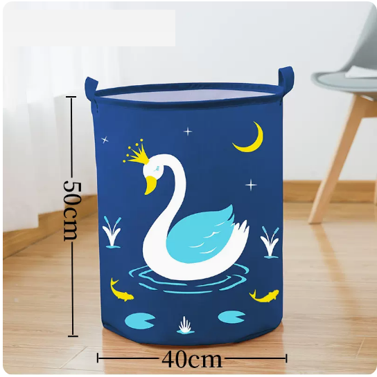 Hot recommended household clothes storage basket, shelf, storage rack (large round white swan)