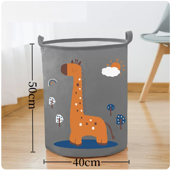 Hot recommended household clothes storage basket, shelf, storage rack (large round giraffe)