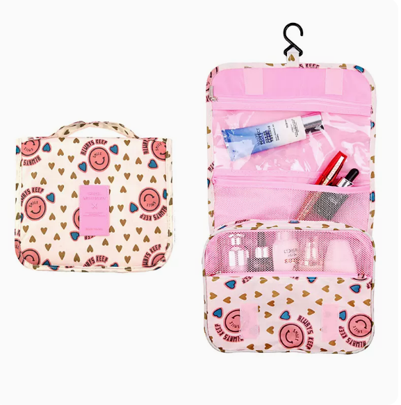 Hot recommended large-capacity supplies storage bag (pink smiley face)