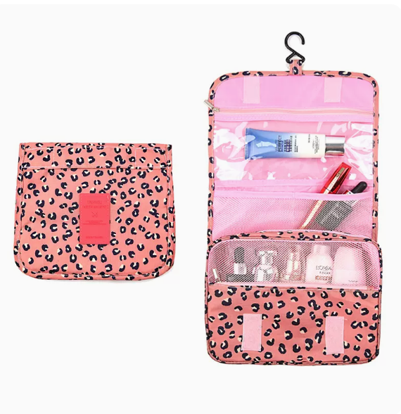 Hot recommended large-capacity supplies storage bag (pink leopard print)