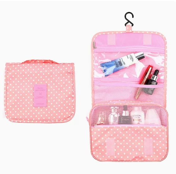 Hot recommended large-capacity supplies storage bag (pink polka dots)