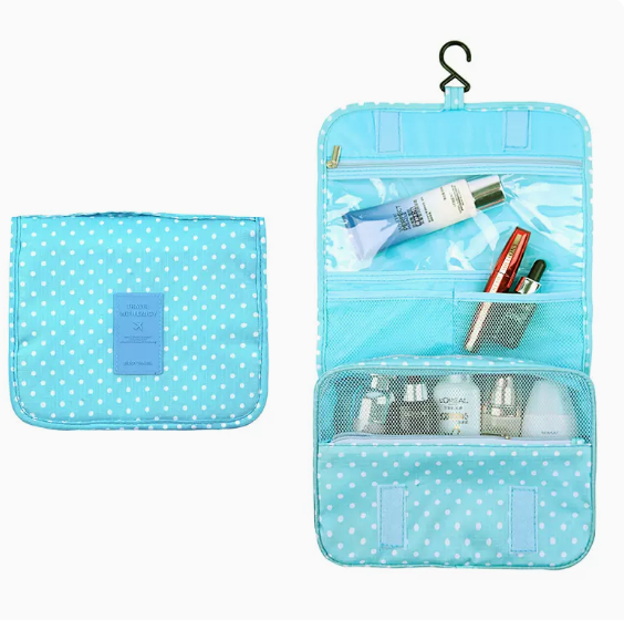 Hot recommended large-capacity supplies storage bag (blue polka dots)
