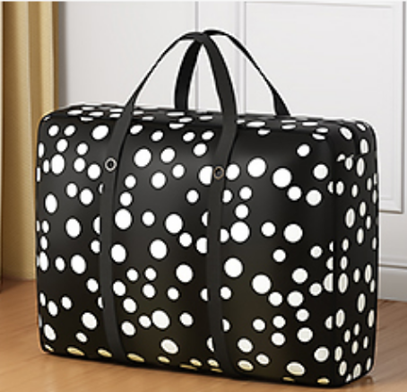 New simple large-capacity clothing and quilt storage bag (polka dot) (size: huge size-90*60*26CM)