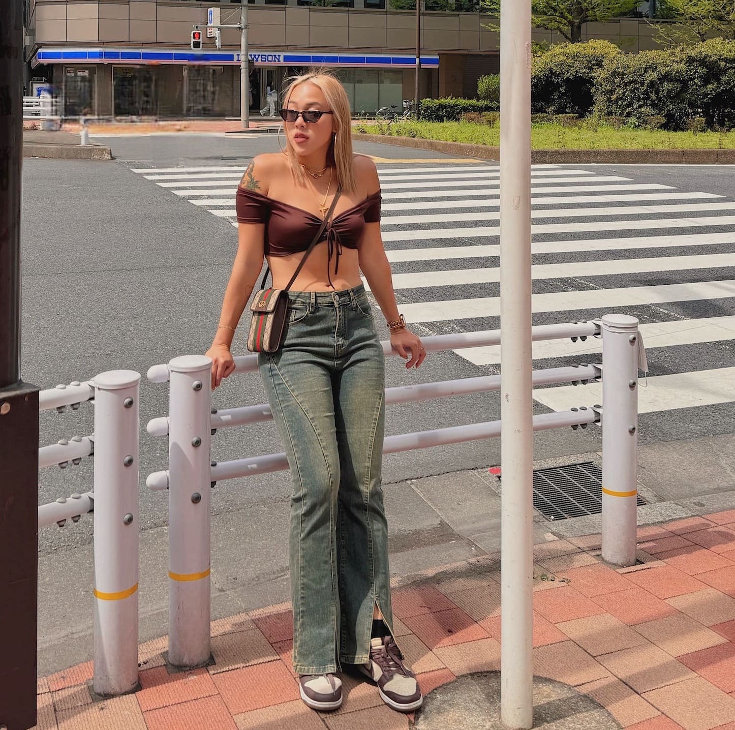 90’S刷舊線條喇叭褲