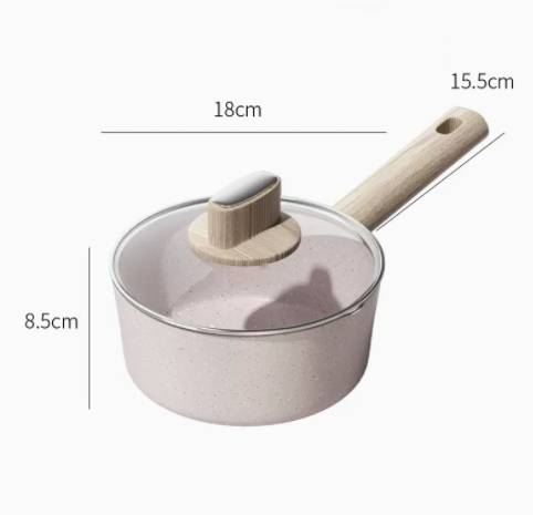 熱推麥飯石小奶鍋燃氣電磁爐家用18CM