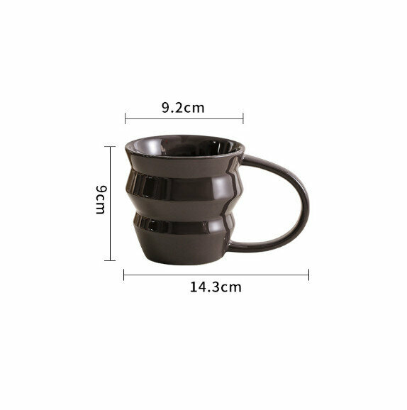 熱推家用純色簡約咖啡杯（巧克力棕色）