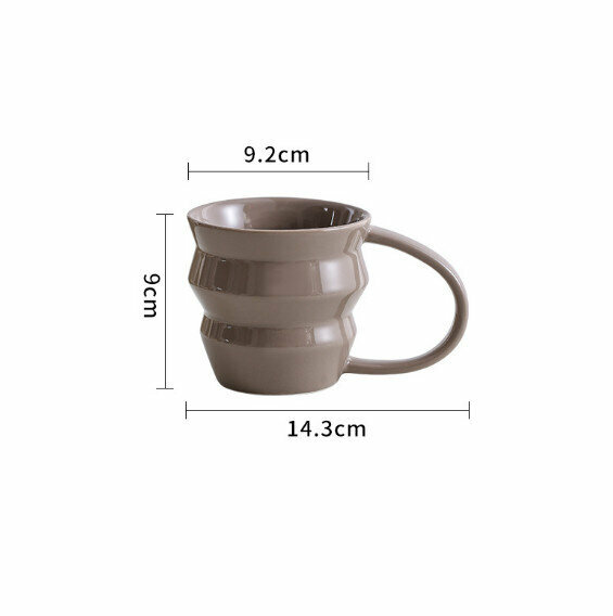 熱推家用純色簡約咖啡杯（深灰褐色）
