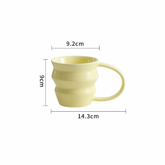 熱推家用純色簡約咖啡杯（奶黃色）