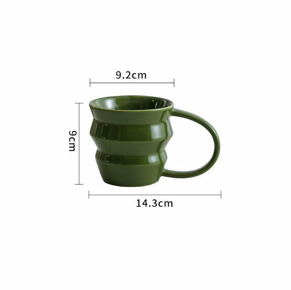熱推家用純色簡約咖啡杯（油綠色）