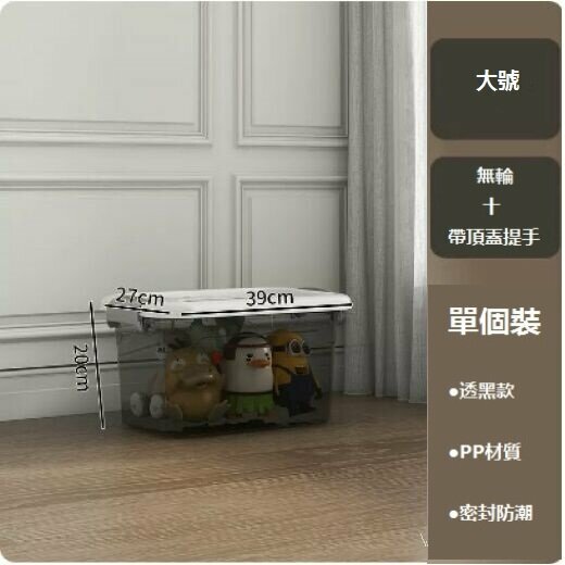 Hot recommended transparent household storage box (45# transparent black large size [39*27*20])