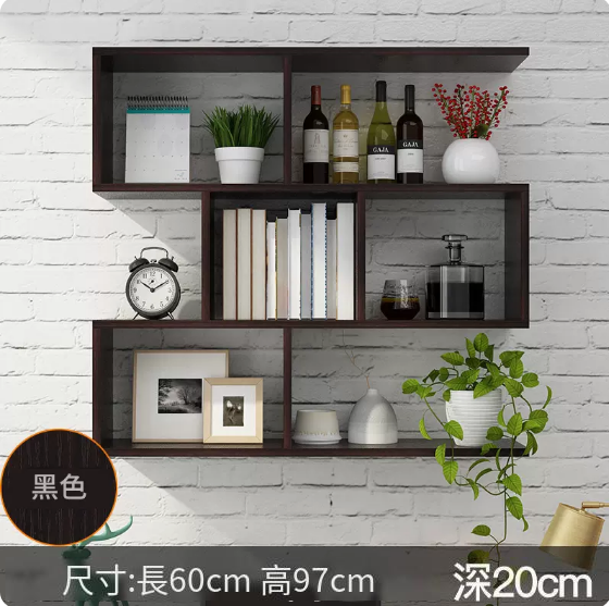 Hot recommended creative wall storage rack (black 60*20*97cm)