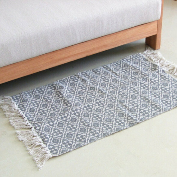 Popular simple cotton woven floor mat [Mandala] [Specification: 600*1300mm]