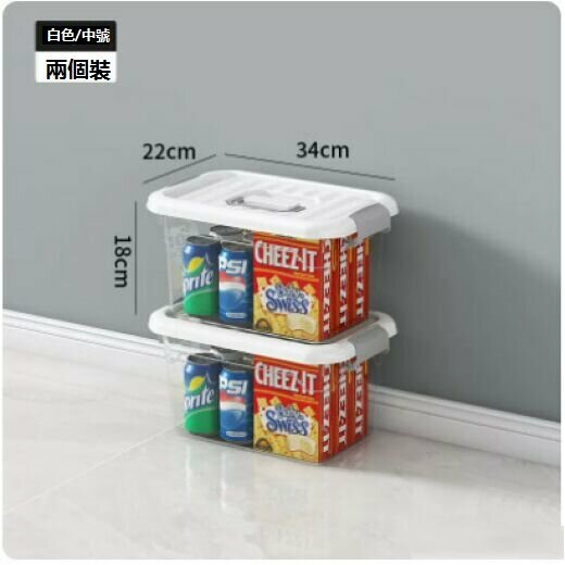Popular plastic storage box (transparent white [medium size two-piece set])