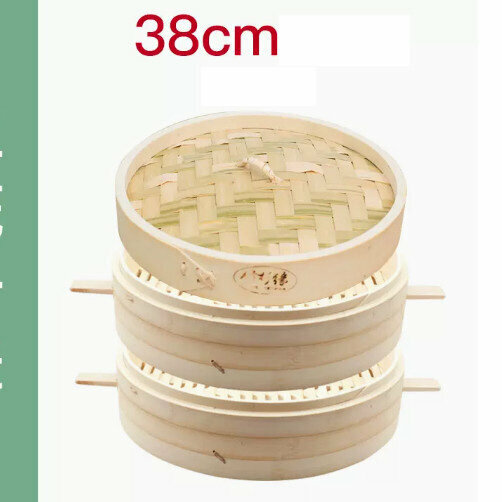 爆款雙柄竹蒸屜竹蒸籠（38釐米（雙柄）加深【2籠1蓋+2蒸布】）