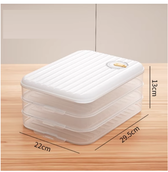 爆款速凍食品收納盒（3層1蓋 雪山白）