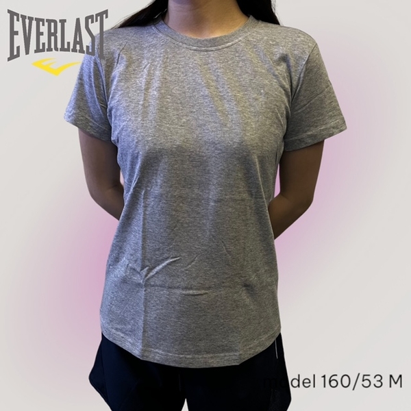 EVERLAST 短袖 灰色 輕薄 內搭 快乾 圓領 素T 短T 女 4922100310