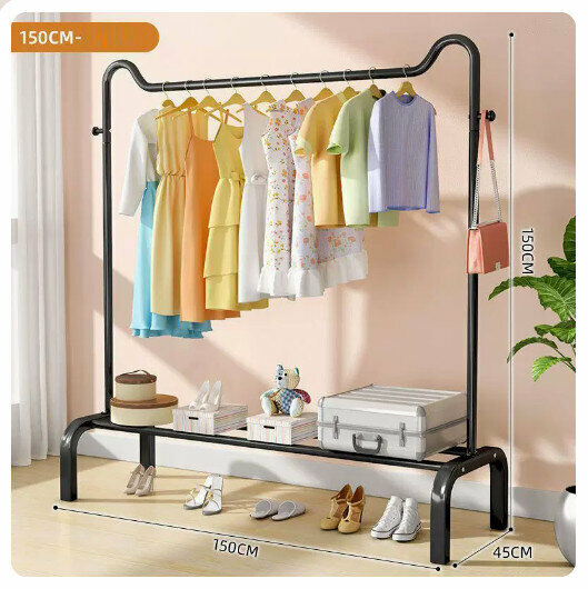 New clothes drying rack [150cm cat ears-matte black]