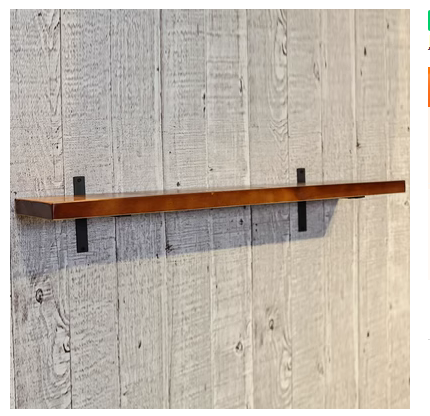 New solid wood one-word wall shelf (single board length 120cm wide 20cm thick 2CM, equipped with 3 T brackets)