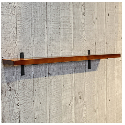 New solid wood one-word wall shelf (single board length 60cm wide 20cm thick 3CM, equipped with 2 T brackets)