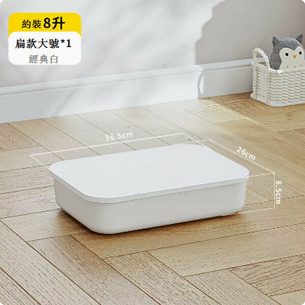 New home desktop storage box [(flat large size) white]