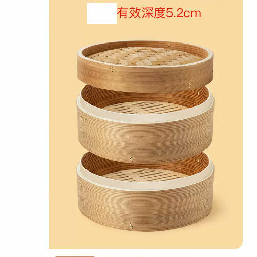 新款竹蒸屜竹蒸籠（24釐米 常規 【2籠1蓋+2蒸布】）