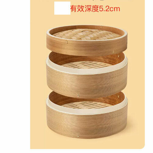 新款竹蒸屜竹蒸籠（26釐米 常規 【2籠1蓋+2蒸布】）