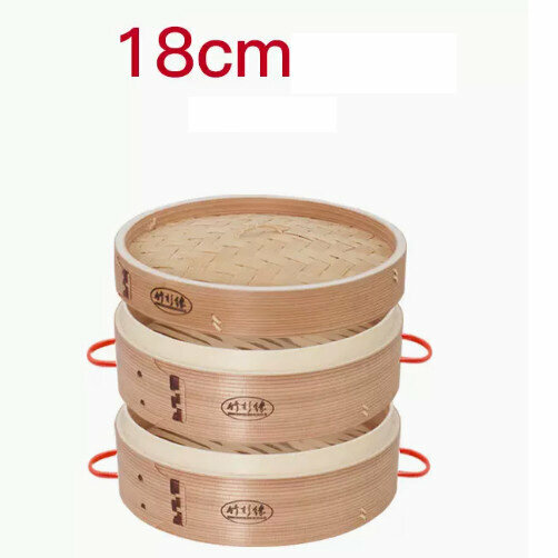 新款竹蒸屜竹蒸籠（18cm 防燙雙耳 常規 2層1蓋+2蒸布）