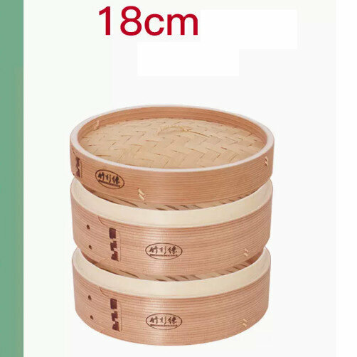 新款竹蒸屜竹蒸籠（18cm 常規 2層1蓋+2蒸布）