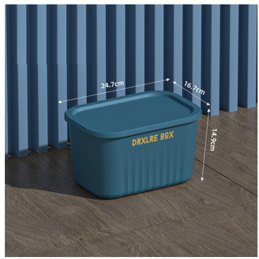 Hot selling desktop plastic storage box (tall small size - peacock blue)