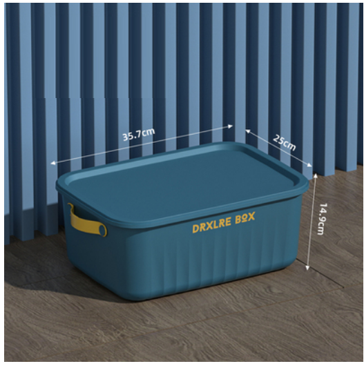 Hot Selling Desktop Plastic Storage Box (Tall Medium Size - Peacock Blue - Upgraded with Portable)