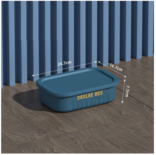 Hot selling desktop plastic storage box (flat small size - peacock blue)