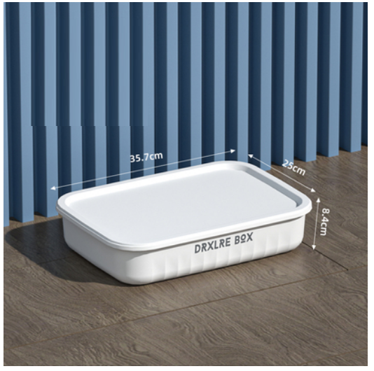 Hot selling desktop plastic storage box (flat medium size - ivory white)