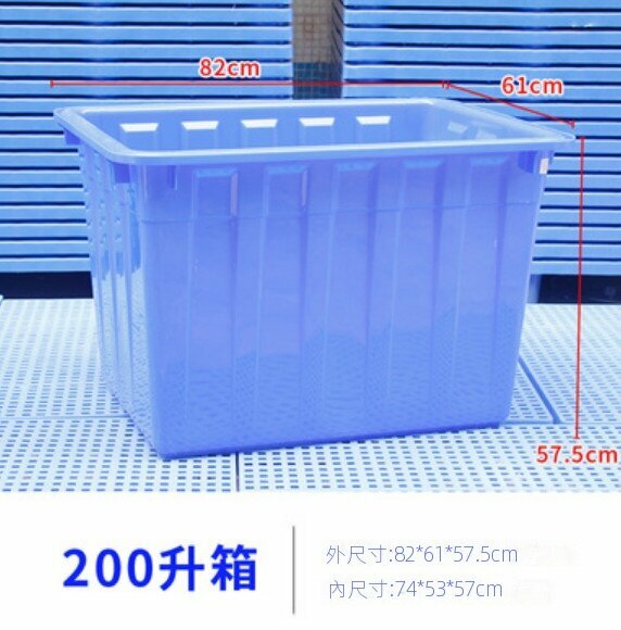 Hot selling plastic turnover box without lid (200 liters - blue)
